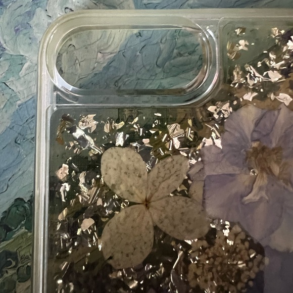 Free People iphone 6+ case with pressed purple flowers - Picture 3 of 4